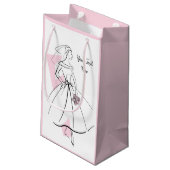 Mode Bride Roze Tekstcadezak klein roze Cadeauzakje (Achterkant Gekanteld)