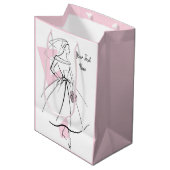 Mode Bride Roze Tekstcadezak medium roze Medium Cadeauzakje (Voorkant Gekanteld)