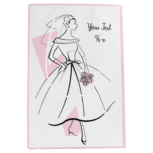 Mode Bride Roze Tekstcadezak medium roze Medium Cadeauzakje (Voorkant)