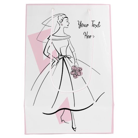 Mode Bride Roze Tekstcadezak medium roze Medium Cadeauzakje (Achterkant)