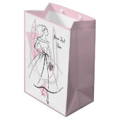 Mode Bride Roze Tekstcadezak medium roze Medium Cadeauzakje (Achterkant Gekanteld)