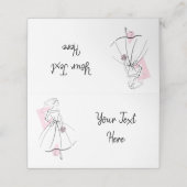 Mode Bride Roze Text place card Plaatskaartje (Buitenkant ongevouwen)