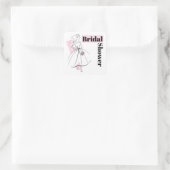 Mode Bride Roze vierkant Vrijgezellenfeest Vierkante Sticker (Tas)