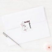Mode Bride Roze vierkant Vrijgezellenfeest Vierkante Sticker (Envelop)