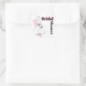 Mode Bride Roze vierkant Vrijgezellenfeest Vierkante Sticker (Tas)