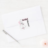Mode Bride Roze vierkant Vrijgezellenfeest Vierkante Sticker (Envelop)