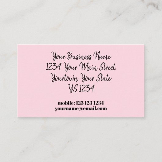Mode Bride Roze visitekaartje roze achterzijde (Achterkant)