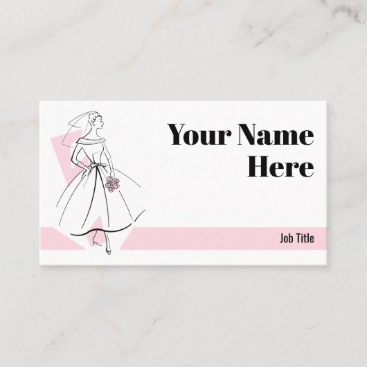 Mode Bride Roze visitekaartje roze streep (Voorkant)