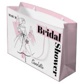 Mode Bride Roze Vrijgezellenfeest Datum Naam L roz Groot Cadeauzakje (Achterkant Gekanteld)