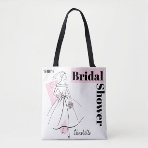 Mode Bride Roze Vrijgezellenfeest Datum Naam tas