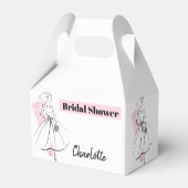 Mode Bride Roze Vrijgezellenfeest Naam gable Bedankdoosjes (Achterkant)