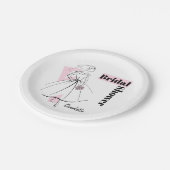 Mode Bride Roze Vrijgezellenfeest Naam papieren bo Papieren Bordje (Gekanteld)