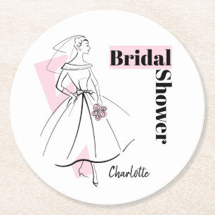 Mode Bride Roze Vrijgezellenfeest onderzetter rond
