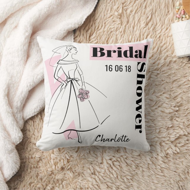 Mode Bride Roze Vrijgezellenfeest roze achterzijde Kussen (Deken)