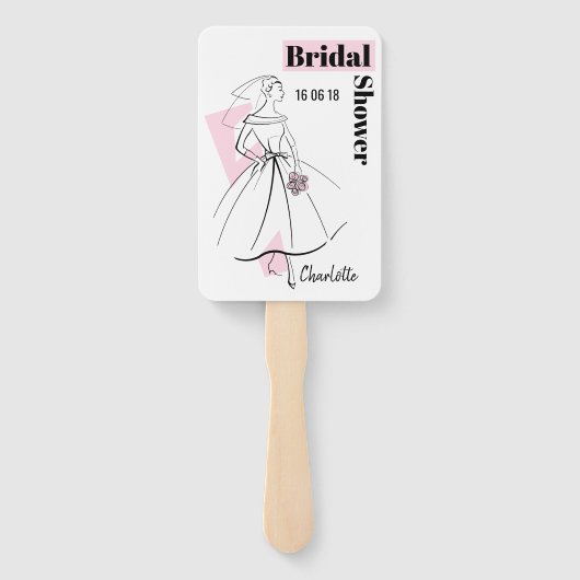 Mode Bride Roze Vrijgezellenfeest ventilatorpeddel Handwaaier