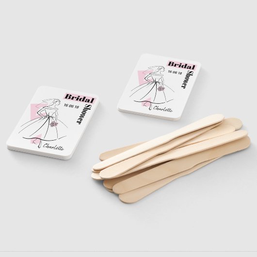 Mode Bride Roze Vrijgezellenfeest ventilatorpeddel Handwaaier (Niet-gemonteerd)