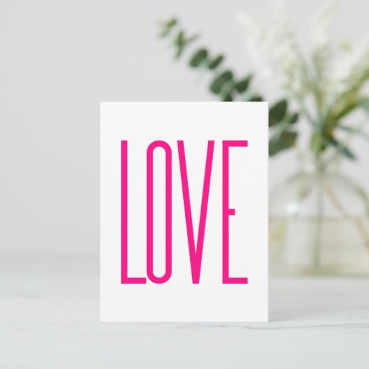 Mode Bright Pink Love Briefkaart (Staand voorkant)