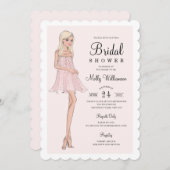 Mode bruid bruidsdouche uitnodiging (Voorkant / Achterkant)