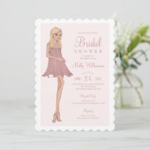 Mode bruid bruidsdouche uitnodiging (Staand voorkant)
