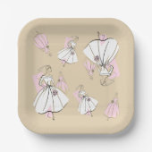 Mode bruid Neutrale Groep Multi vierkant Papieren Bordje (Voorkant)
