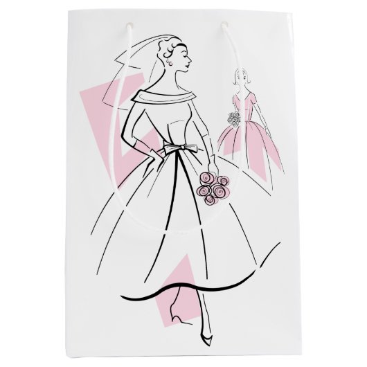 Mode Bruid Roze Groep tas medium Cadeauzakje (Voorkant)