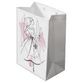 Mode Bruid Roze Groep tas medium Cadeauzakje (Achterkant Gekanteld)
