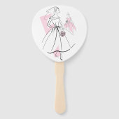 Mode Bruid Roze Groep waaierpeddel Handwaaier (Achterkant)