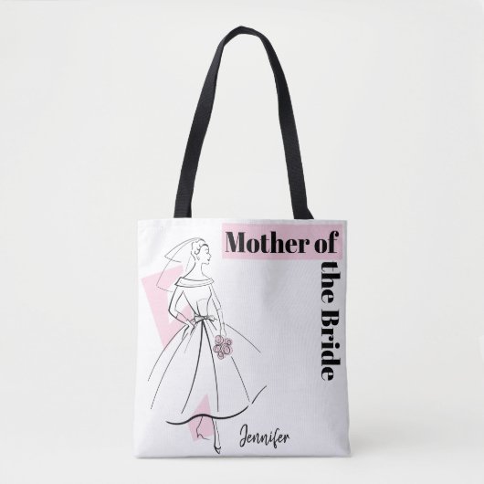Mode Bruid Roze Moeder van de Bruid roze achterkan Tote Bag (Voorkant)