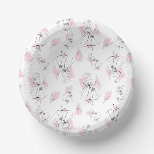 Mode Bruid Roze Multi Papieren Kommen (Voorkant)