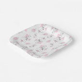Mode Bruid Roze Multi vierkant Papieren Bordje (Gebogen)
