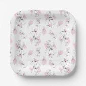 Mode Bruid Roze Multi vierkant Papieren Bordje (Voorkant)