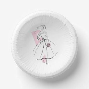 Mode Bruid Roze Papieren Kommen