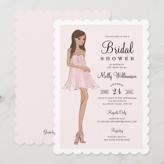 Mode bruid Vrijgezellenfeest Kaart (Voorkant / Achterkant)