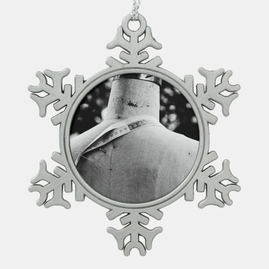 mode buiten tin sneeuwvlok ornament (Voorkant)