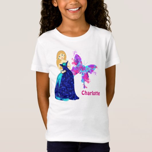  Mode Butterfly Illustration Personalized T-shirt (Voorkant)