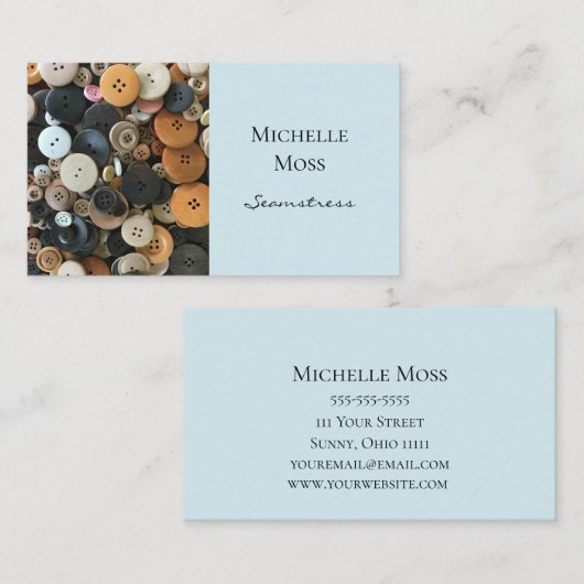 Mode Buttonnen blauw Visitekaartje (Voorkant / Achterkant)