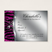Mode Cadeau Kaart Salon Zebra Glitter Zilver Roze (Achterkant)