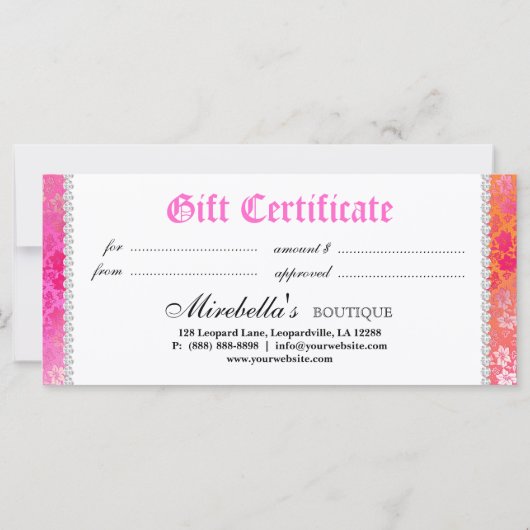 Mode Cadeaubon Zebra (Achterkant)