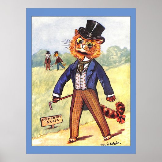 Mode Cat van Louis Wain Poster (Voorkant)
