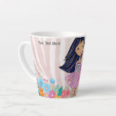 Mode Chic Floral Roos Gold Glitter Latte Mok (Linkerhoek)