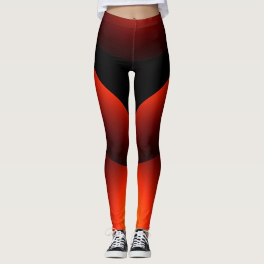Mode Chic Rust Black, hedendaagse ontwerper Leggings (Voorkant)