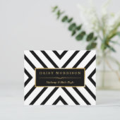 Mode - Classy Gold Black White Stripes patroon Briefkaart (Staand voorkant)