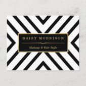 Mode - Classy Gold Black White Stripes patroon Briefkaart (Voorkant)