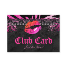 Mode Club Card Lace Lips Zebra Roze Sinaasappel