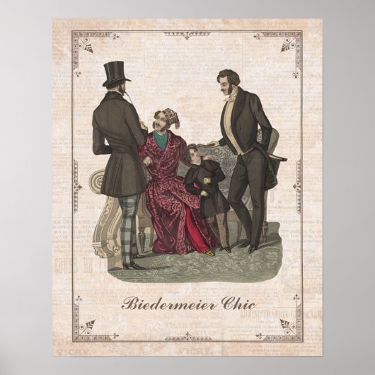 Mode Collage Biedermeier Gentlemen Poster (Voorkant)