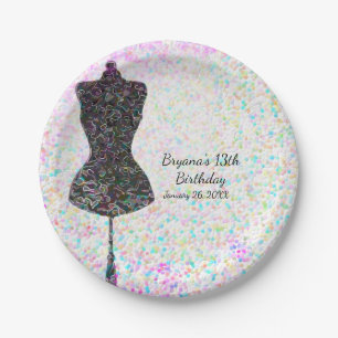 Mode Confetti Mannequin Modern Aangepast Feest Papieren Bordje