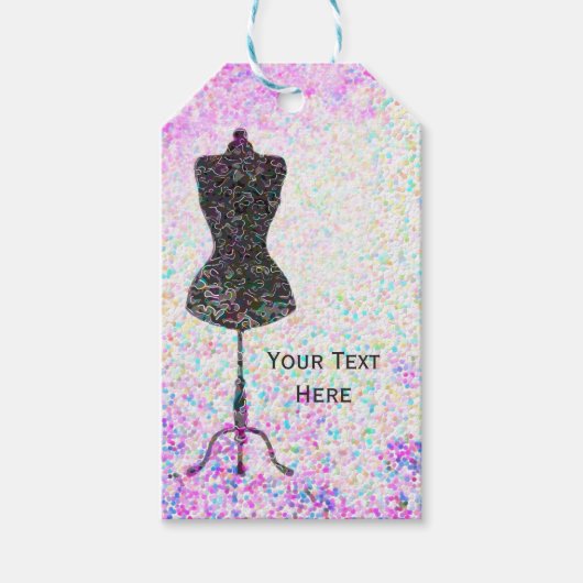 Mode Confetti Mannequin op maat gemaakte feestfavo Cadeaulabel (Voorkant)