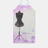 Mode Confetti Mannequin op maat gemaakte feestfavo Cadeaulabel (Achterkant)