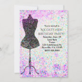 Mode Confetti Mannequin Party Uitnodigingen (Voorkant)