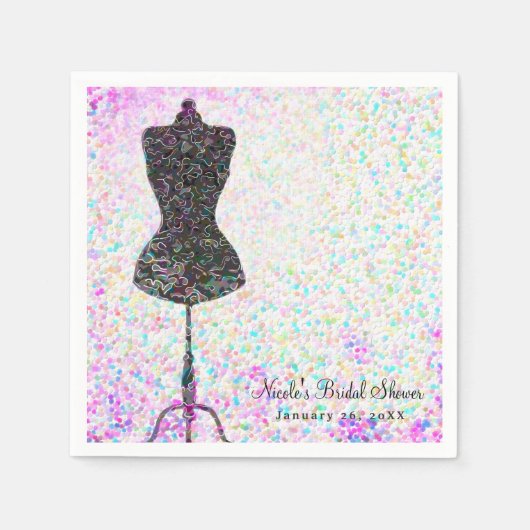 Mode Confetti Pop Mannequin Modern Aangepaste Fees Servet (Voorkant)